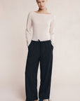 Marle Fatima Pants Black Pinstripe