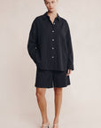 Marle Mella Shirt Black Pinstripe