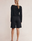 Marle Nara Shorts Black Pinstripe