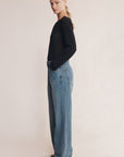Marle Belted Wide Leg Jean Light Wash