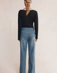 Marle Belted Wide Leg Jean Light Wash