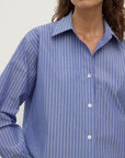 Assembly Label Anais Stripe Long Sleeve Shirt Blue and White