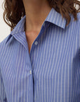 Assembly Label Anais Stripe Long Sleeve Shirt Blue and White