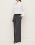 Assembly Label Aurora Cropped Cotton Poplin Shirt White