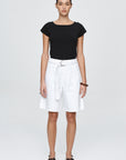 Marle Belted Jean Short White