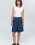 Marle Belted Jean Short Washed Indigo