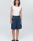 Marle Belted Jean Short Washed Indigo