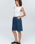 Marle Belted Jean Short Washed Indigo