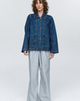 Marle Pea Jacket Washed Indigo