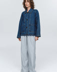 Marle Pea Jacket Washed Indigo