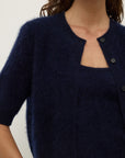 Assembly Label Carina Wool Short Sleeve Cardigan True Navy