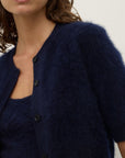 Assembly Label Carina Wool Short Sleeve Cardigan True Navy