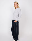 Marlow Saddle Cashmere Crew Fog