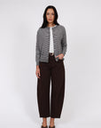 Marlow Collage Knit Cardigan Java Stripe