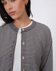 Marlow Collage Knit Cardigan Java Stripe