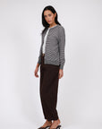 Marlow Collage Knit Cardigan Java Stripe