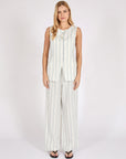 Marlow Como Linen Vest Coastal Stripe