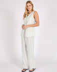 Marlow Como Linen Vest Coastal Stripe