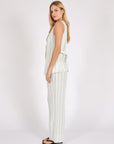 Marlow Como Linen Vest Coastal Stripe