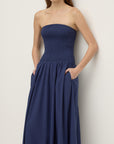 Assembly Label Connie Shirred Dress Imperial Blue