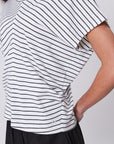 Marlow Converge Tee Charcoal Stripe