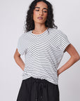 Marlow Converge Tee Charcoal Stripe