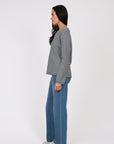 Marlow Uno Rib Long Sleeve Top Indigo Stripe