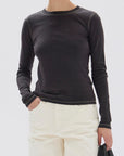 Assembly Label Evelyn Contrast Stitch Tee Washed Black