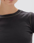 Assembly Label Evelyn Contrast Stitch Tee Washed Black