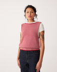 Francie Striped Star Vest Cherry & Creme