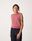 Francie Striped Star Vest Cherry & Creme