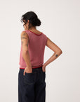 Francie Striped Star Vest Cherry & Creme