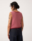 Francie Striped Star Vest Cherry & Creme
