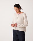 Francie Doll's Trimmed Cardigan Ivory and Red