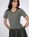 Marlow Fusion Dress Spruce Stripe
