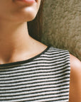 Francie Striped Star Vest Creme and Black