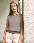 Francie Striped Star Vest Creme and Black