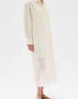 Assembly Label Harper Linen Silk Maxi Shirt Dress Cream