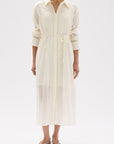 Assembly Label Harper Linen Silk Maxi Shirt Dress Cream