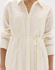 Assembly Label Harper Linen Silk Maxi Shirt Dress Cream
