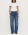 Assembly Label Kourt Contrast Bind Tee White Navy