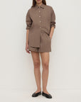 Assembly Label Micha Poplin Shirt Dark Sand