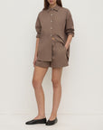 Assembly Label Micha Poplin Shirt Dark Sand