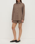 Assembly Label Micha Poplin Shirt Dark Sand