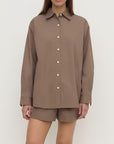 Assembly Label Micha Poplin Shirt Dark Sand