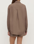 Assembly Label Micha Poplin Shirt Dark Sand