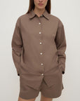 Assembly Label Micha Poplin Shirt Dark Sand