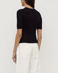 Assembly Label Mina Silk Knit Tee Black