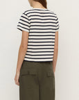 Assembly Label Mollie Stripe Short Sleeve Tee Cream Navy