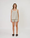 Remain Lainey Top Ivory Check